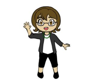 Chibi of author waving